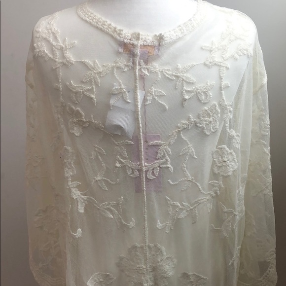 NWT Rachel Parcell Ivory Lace Kimono - Picture 6 of 8
